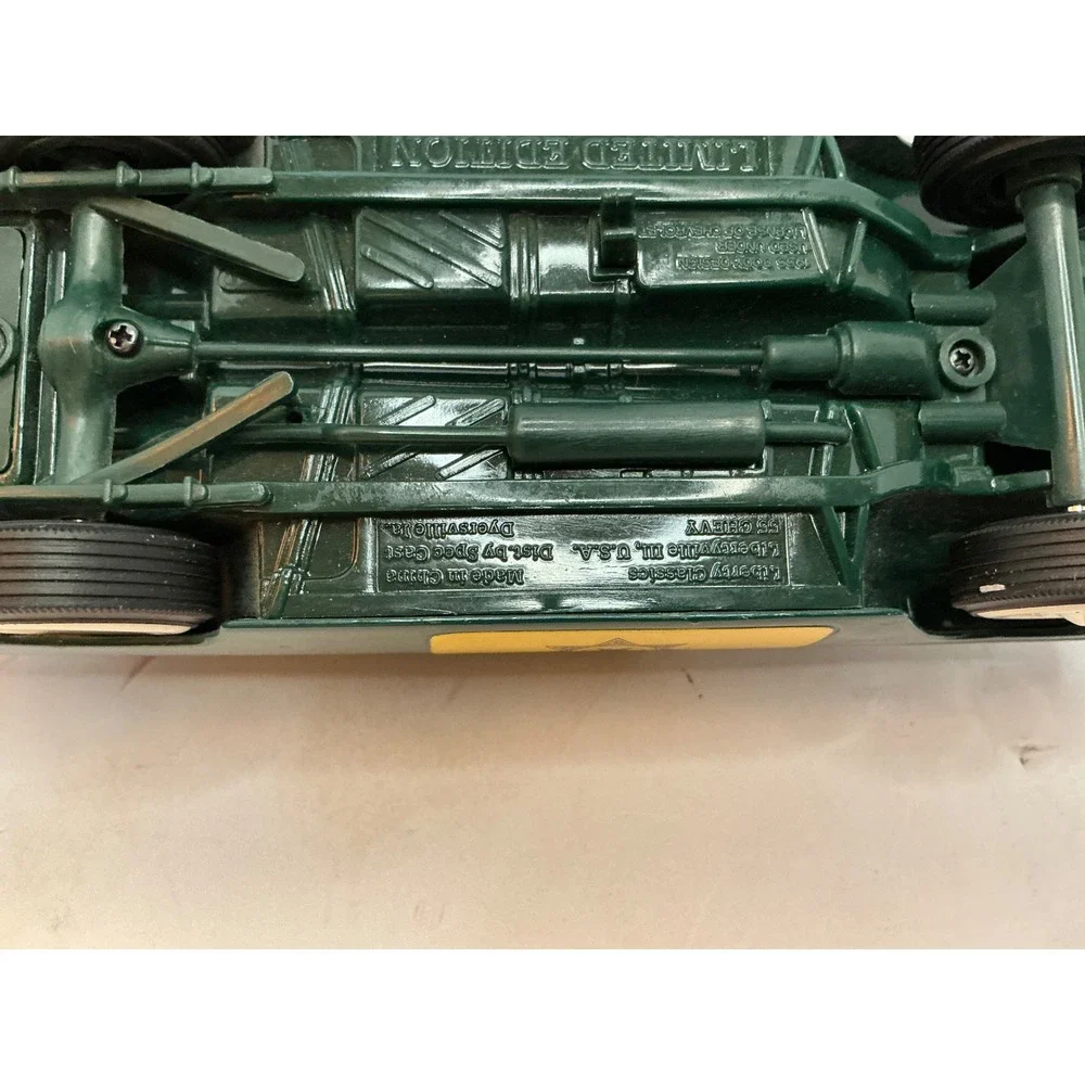 Vintage Sheriff Department Patrol Wagon Green Yellow 7.5 Inch Toy Car